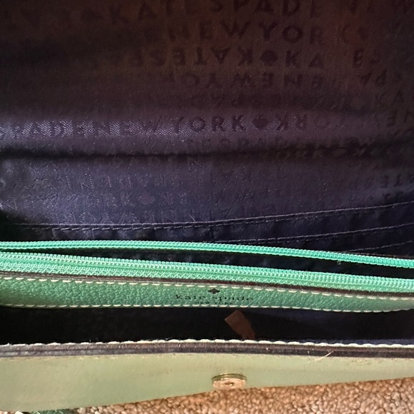 Kate Spade Crossbody Bag Leather Aqua Teal Turquoise Purse - Picture 8 of 8